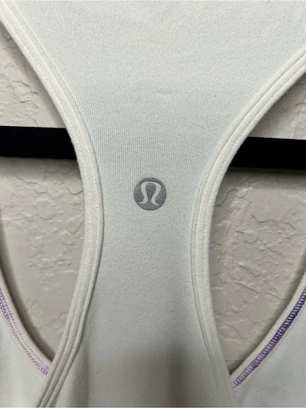 Lululemon White Racerback Ruffle Back Tank Top